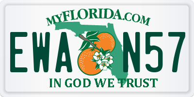 FL license plate EWAN57