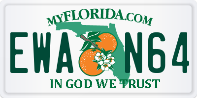 FL license plate EWAN64