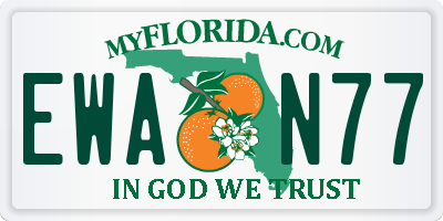 FL license plate EWAN77