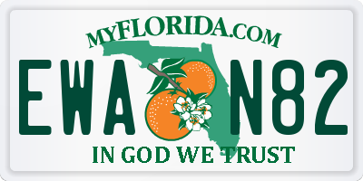 FL license plate EWAN82