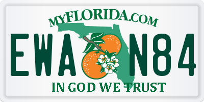 FL license plate EWAN84