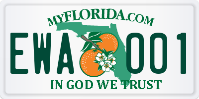FL license plate EWAO01