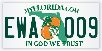 FL license plate EWAO09