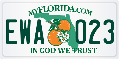 FL license plate EWAO23