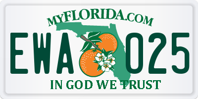 FL license plate EWAO25