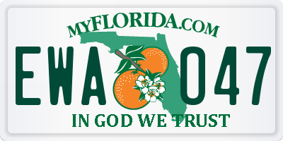 FL license plate EWAO47