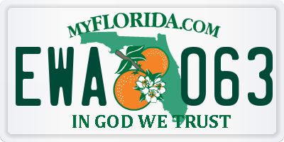 FL license plate EWAO63
