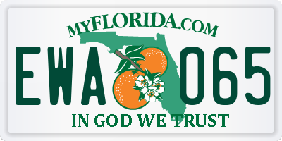 FL license plate EWAO65