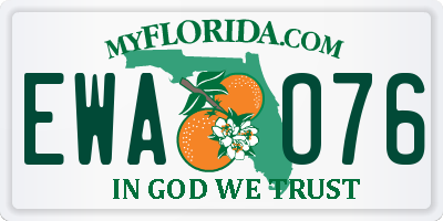 FL license plate EWAO76