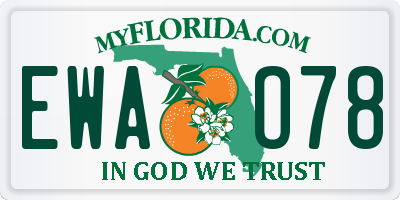 FL license plate EWAO78