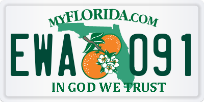 FL license plate EWAO91