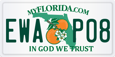 FL license plate EWAP08