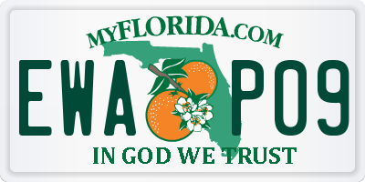 FL license plate EWAP09