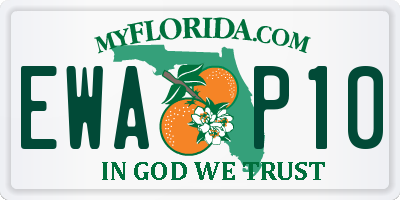 FL license plate EWAP10