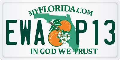 FL license plate EWAP13