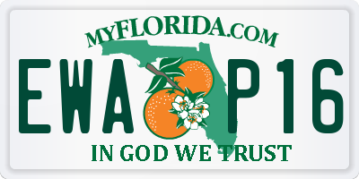 FL license plate EWAP16