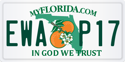 FL license plate EWAP17