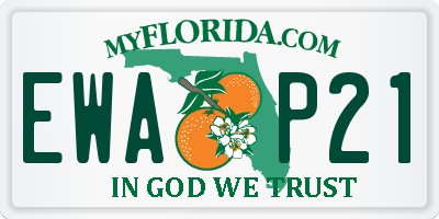 FL license plate EWAP21
