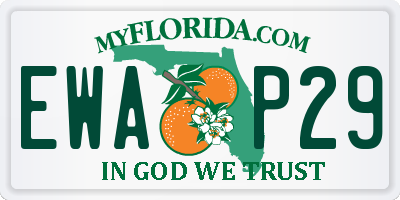 FL license plate EWAP29