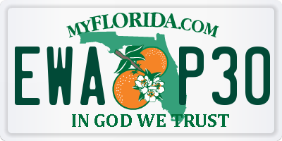 FL license plate EWAP30