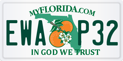 FL license plate EWAP32