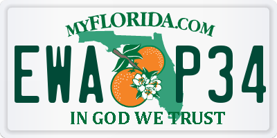 FL license plate EWAP34
