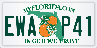 FL license plate EWAP41