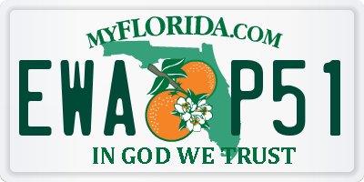 FL license plate EWAP51