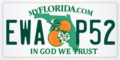 FL license plate EWAP52