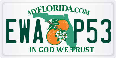 FL license plate EWAP53