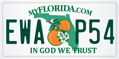 FL license plate EWAP54