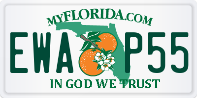 FL license plate EWAP55