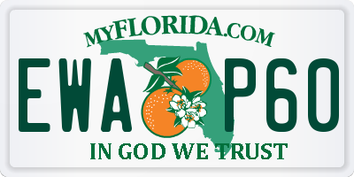 FL license plate EWAP60