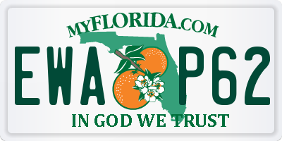 FL license plate EWAP62