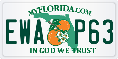 FL license plate EWAP63