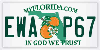 FL license plate EWAP67