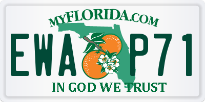 FL license plate EWAP71