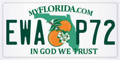 FL license plate EWAP72