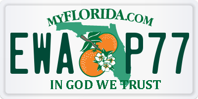 FL license plate EWAP77