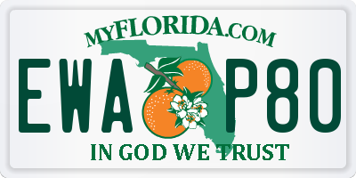 FL license plate EWAP80