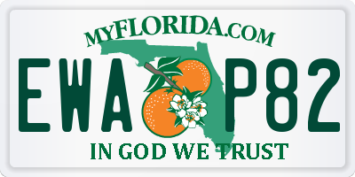 FL license plate EWAP82