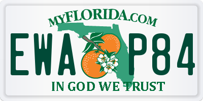FL license plate EWAP84