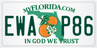 FL license plate EWAP86