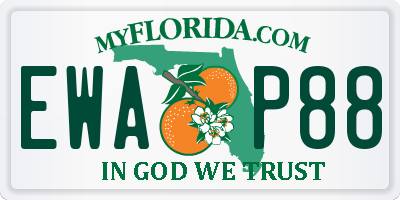 FL license plate EWAP88