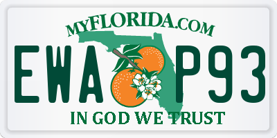 FL license plate EWAP93