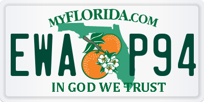 FL license plate EWAP94