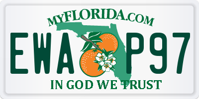 FL license plate EWAP97