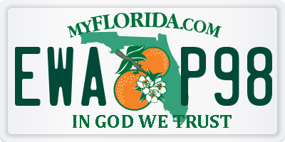 FL license plate EWAP98