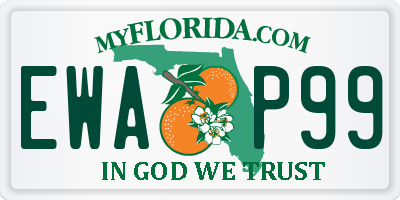 FL license plate EWAP99