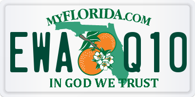 FL license plate EWAQ10